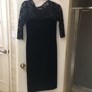 Eliza J Velvet Illusion Lace Cocktail Dress